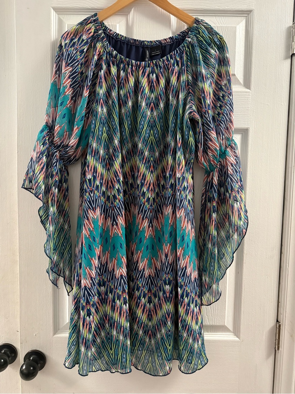 New Direction Boho Dress Butterfly Sleeve Size Large